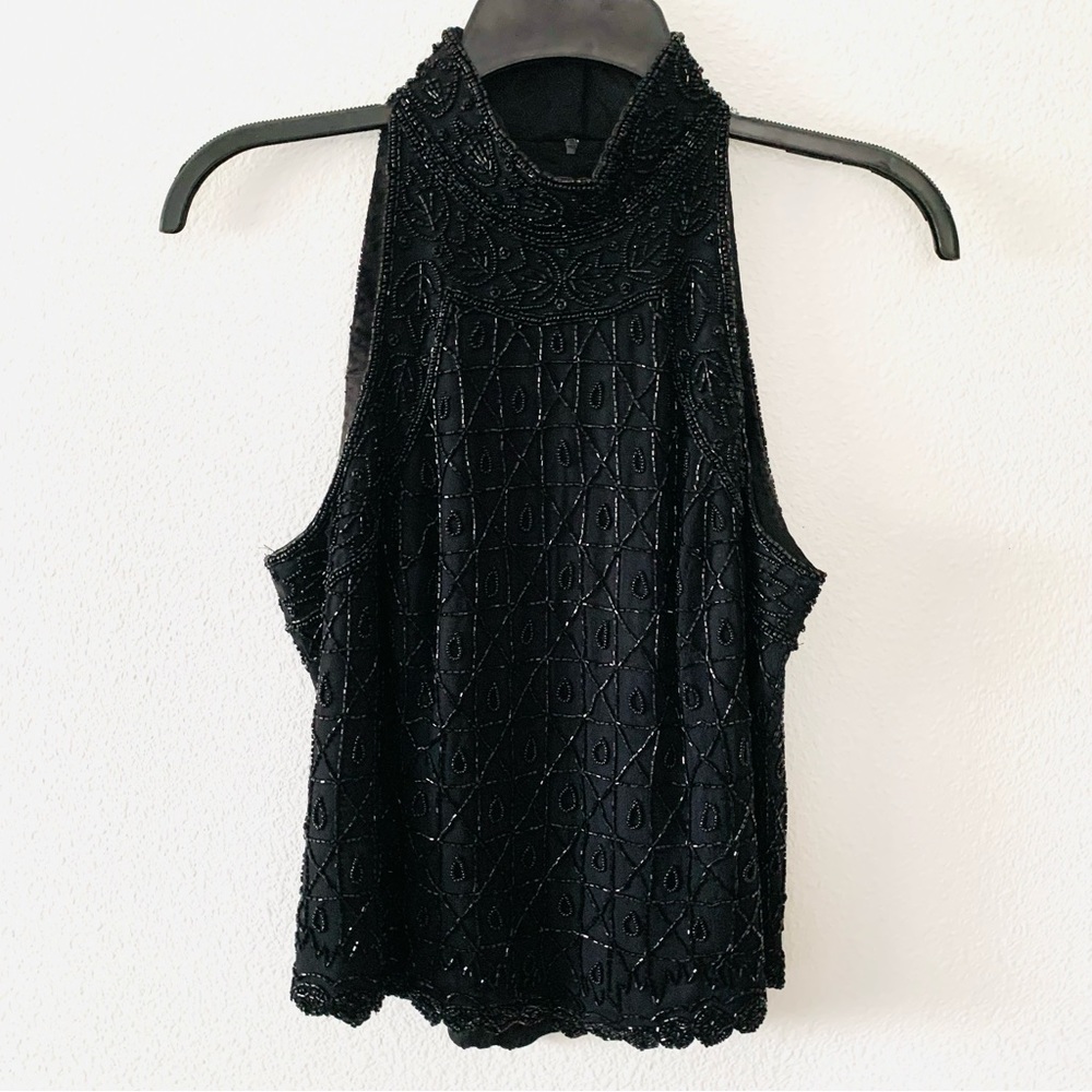 Cote D Azur Evening  Beaded Halter Top